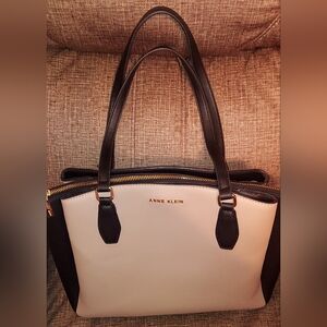 Anne Klein Black and Cream Shoulder Bag